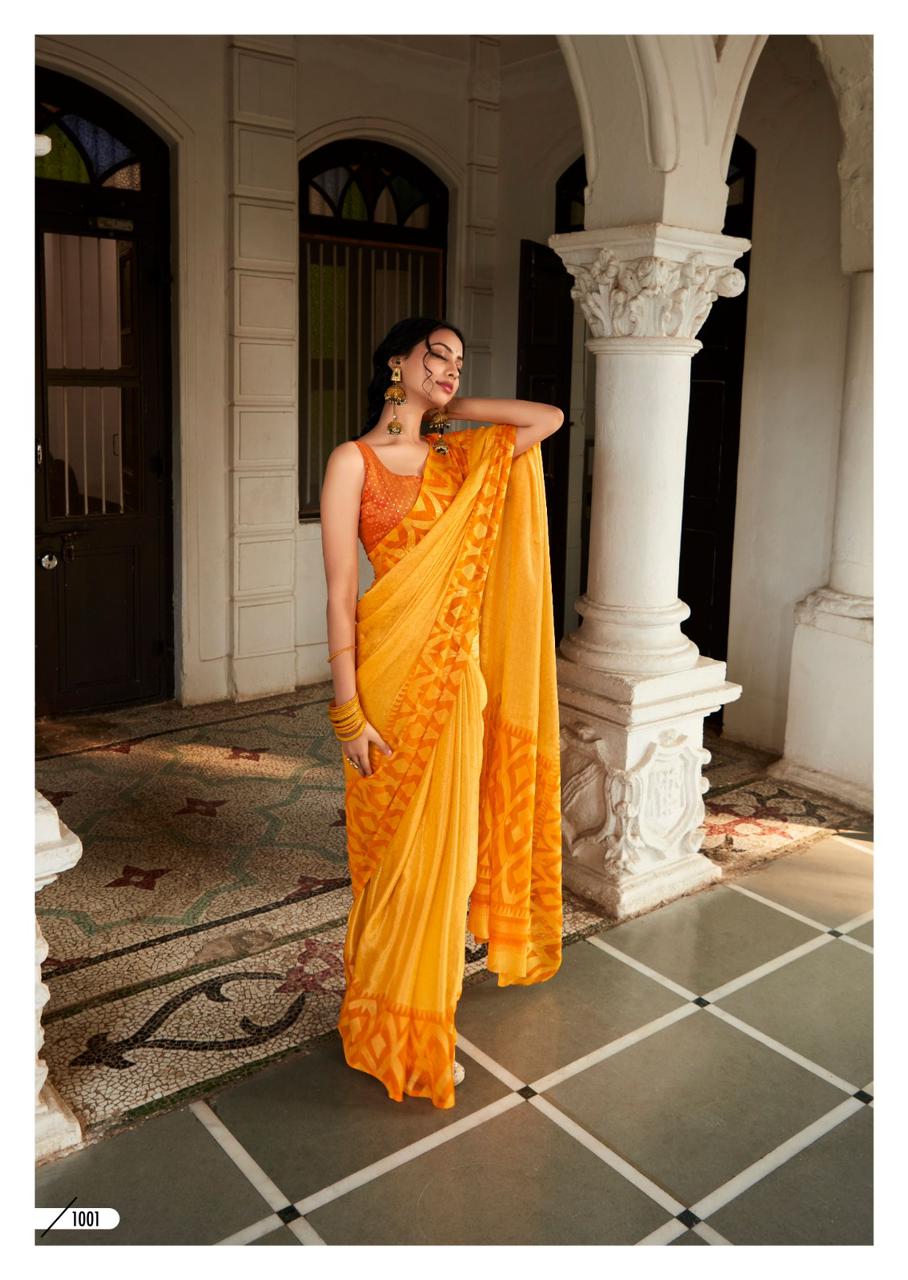 Krishna Vol 7 By Kashvi Printed Chiffon Sarees Wholesale Shop In Surat